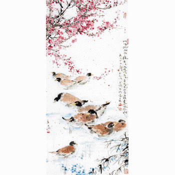ָī(2004)Duckling In Spring(Finger Painting)(72143cm)