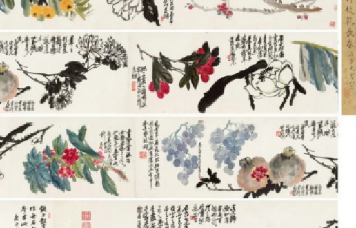 吴昌硕 致石友花卉卷